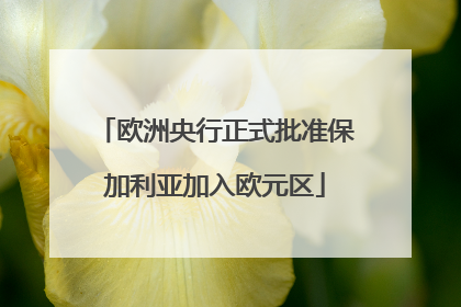欧洲央行正式批准保加利亚加入欧元区